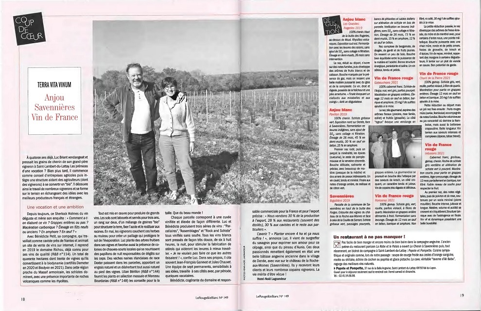 Le Rouge et le Blanc - Eté 2023 - Terra Vita Vinum, domaine Coup de coeur