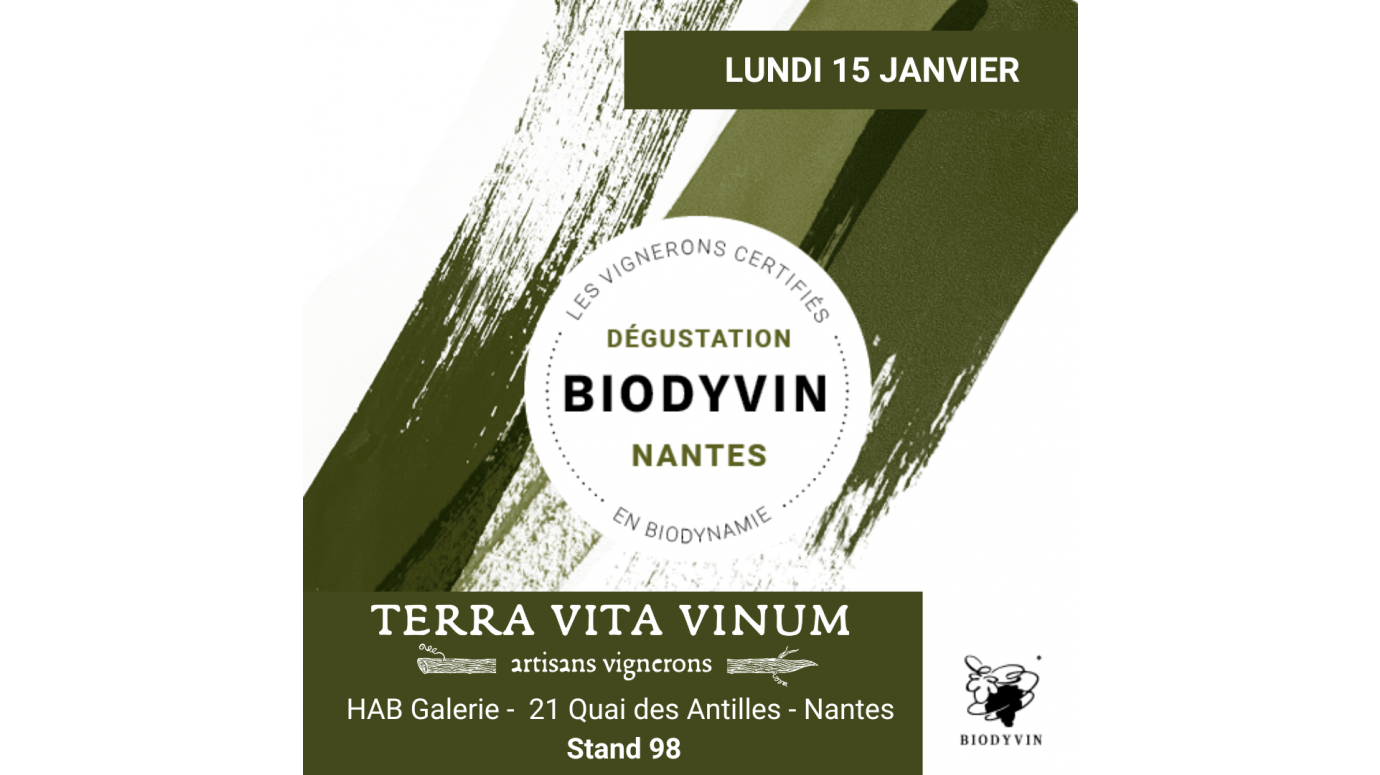 Dégustation Biodyvin à Nantes : lundi 15 janvier 2024