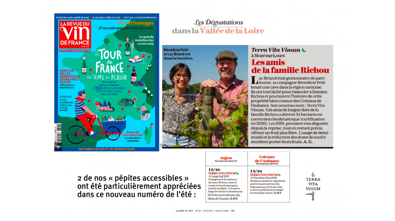 Terra Vita Vinum in the Revue du Vin de France - July 2020 Terra Vita Vinum in the Revue du Vin de France - July 2020