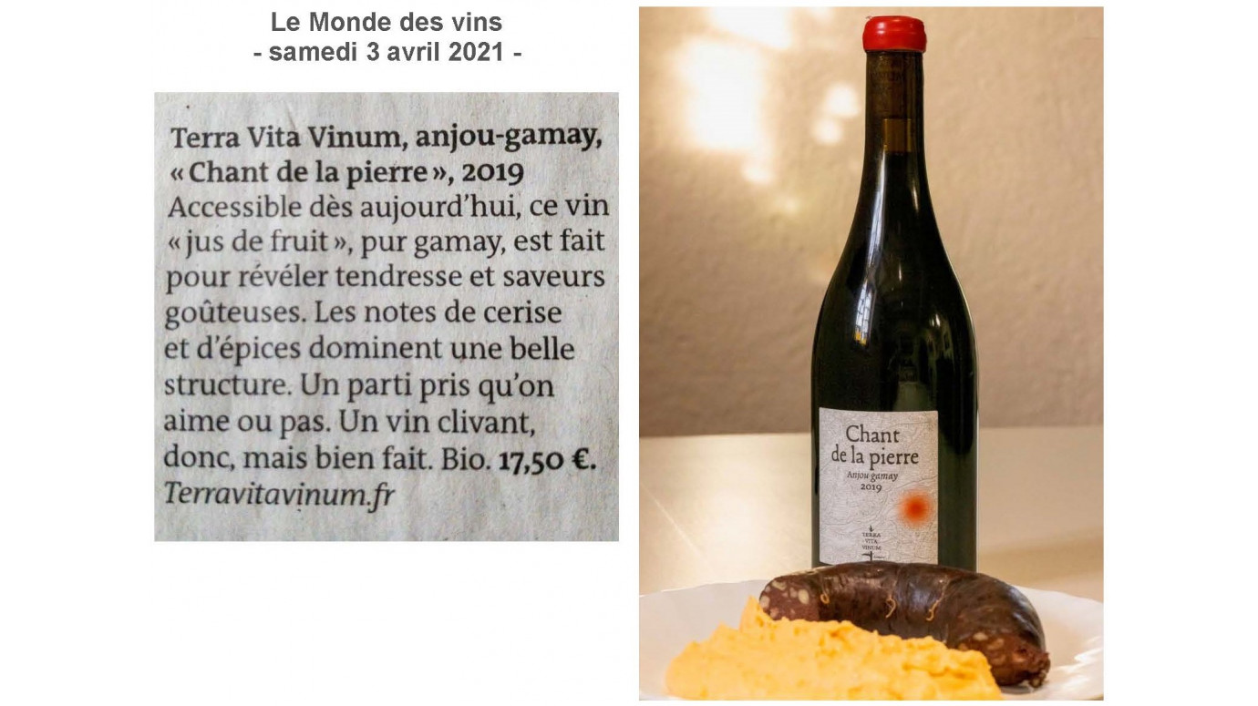 Le Monde des vins - April 3, 2021 : they talk about us in the press...